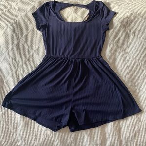 Navy blue romper with keyhole back Altar’d state